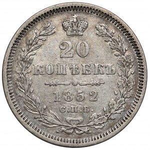 Rosja, Mikołaj I, 20 kopiejek 1852