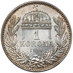 Maďarsko, František Jozef I., 1 koruna 1914 KB