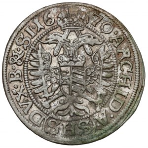 Slezsko, Leopold I, 3 krajcary 1670 SHS, Wrocław