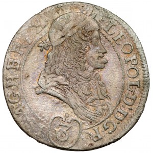 Węgry, Leopold I, 3 krajcary 1693 KB, Kremnica