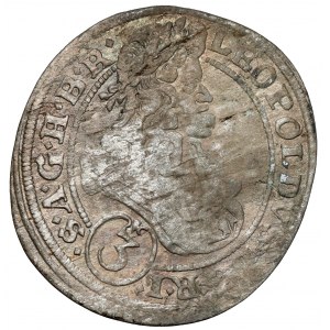 Silesia, Leopold I, 3 krajcary 1696 CB, Brzeg