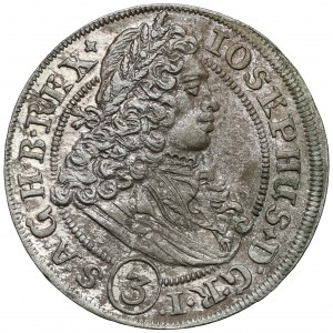 Sliezsko, Joseph I, 3 krajcars 1706 FN, Wrocław
