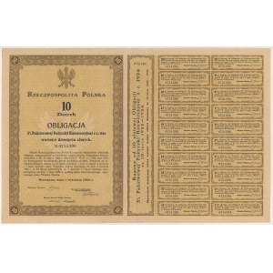 5% požár. Konverze 1924, Dluhopis na 10 zlotých - CELÝ list