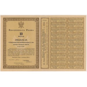 5% Fire. Conversion 1924, Bond for 10 zloty - FULL sheet