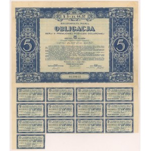 Premjowa Fire. Dollar 1931, Ser. III Bond for $5