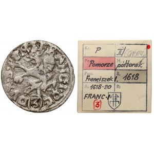 Pomorze, Franciszek I, Półtorak (Reichsgroschen) 1618, Koszalin - ex. Kałkowski