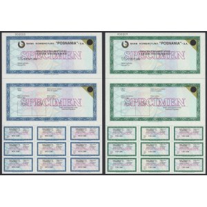 POSNANIA Bank Komercyjny, Świadectwo Depozytu, SPECIMEN 5.000 USD i 5.000 DEM (2szt)