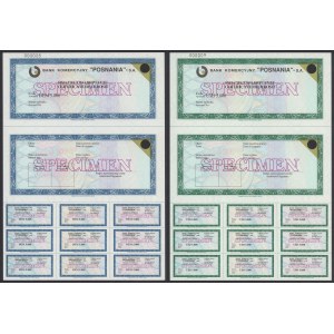 POSNANIA Commercial Bank, Certificate of Deposit, SPECIMEN 5,000 USD and 5,000 DEM (2pcs)