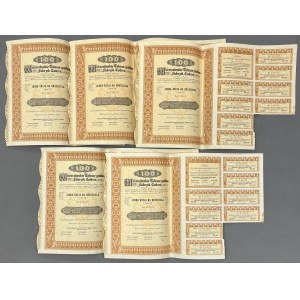 Warsaw Tow. of Sugar Factories, Em.3, 100 zloty 1937 (5pcs)