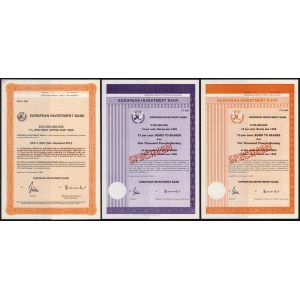 Lucembursko, Evropská investiční banka, dluhopisy SPECIMEN (3pc)