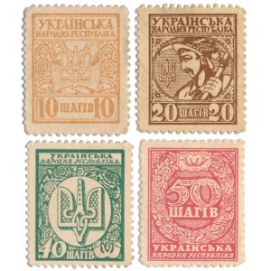 Ukraina, 10 - 50 Shagiv 1918 (4szt)