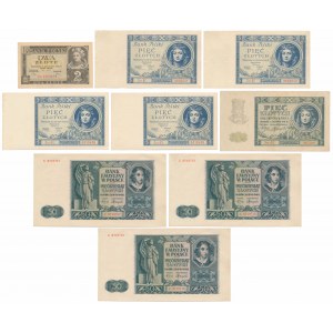 Sada polských bankovek z let 1930-1941 (9ks)