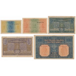 Allgemein / Allgemein 1/2 - 100 mkp 1916 (5 St.)