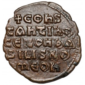 Byzanc, Konstantin VII (913-959 n. l.) a Roman I (920-944 n. l.) Follis, Konstantinopol