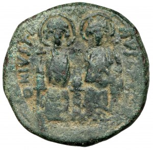 Bizancjum, Justyn II (565-578 n.e.) Follis - naśladownictwo islamskie (?)