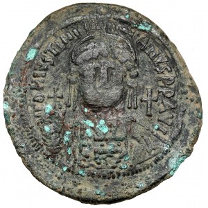Byzanz, Justinian I. (527-565 n. Chr.) Follis, Konstantinopel