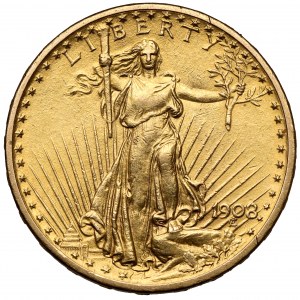 USA, 20 DOLARŮ 1908