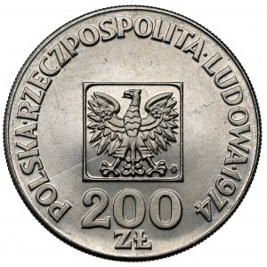 Vzorka niklu 200 zlato 1974 XXX rokov Poľskej ľudovej republiky