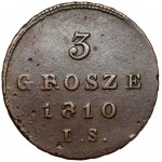 Księstwo Warszawskie, 3 grosze 1810 IS - ILUSTROWANY w Igerze