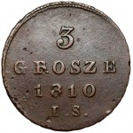 Varšavské vojvodstvo, 3 groše 1810 IS - ILUSTROVANÉ v Iger