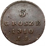 Duchy of Warsaw, 3 pennies 1810 IS - ILLUSTRATED in Iger