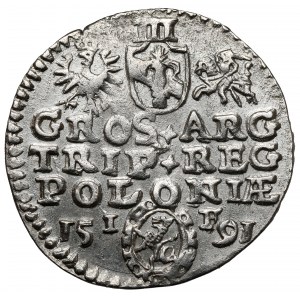 Sigismund III. Vasa, Trojak Olkusz 1591 - dekorativ - selten