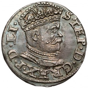 Stefan Batory, Trojak Riga 1586 - LI - schöne Patina