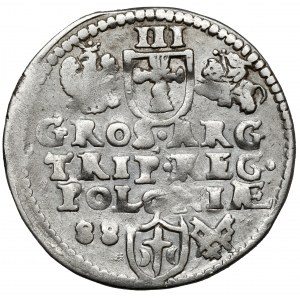 Zygmunt III Waza, Trojak Poznań 1588 - DUŻA głowa - B.RZADKI