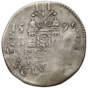 Zikmund III Vasa, napodobenina rižské trojky 1592, Ragusa