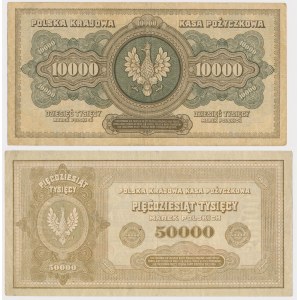 10.000 und 50.000 mkp 1922 - Satz (2 Stück)
