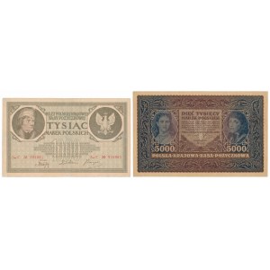 1 000 mkp 05.1919 a 5 000 mkp 02.1920 - sada (2ks)
