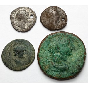Roman Empire, Denarii, Sesterc and provincial bronze - a more interesting set (4pc)