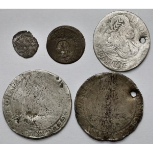 Polska i Śląsk, zestaw monet srebrnych (5szt)