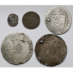 Polen und Schlesien, Satz Silbermünzen (5 Stück)