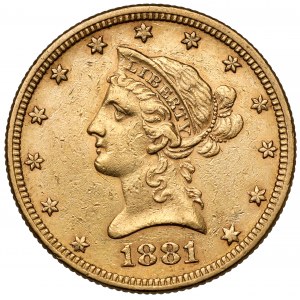 USA, 10 dolarów 1881