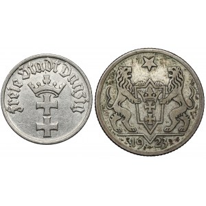 Danzig, 1 a 1/2 gulden 1923-1932 - sada (2ks)