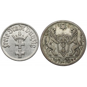 Danzig, 1 und 1/2 Gulden 1923-1932 - Satz (2St.)