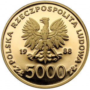 5 000 zlatých 1988 Ján Pavol II - X rokov pontifikátu