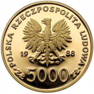5,000 zloty 1988 John Paul II - X years of the pontificate