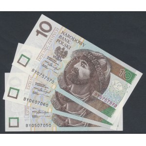 10 PLN 2016 BY - 0507050, 0607060 and 0757570 - radar (3pcs)