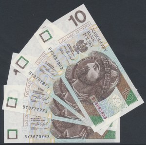 10 PLN 2016 BY - 3673763, 3777773, 3787873 and 3883883 - radar (4pcs)