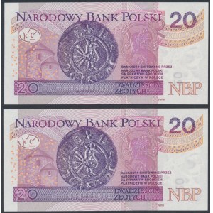 20 zł 2016 BS - 0008765 i 0009876 - ciekawe numery (2szt)