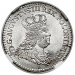 August III Sas, 1/2 Sixpence (Troyak) Leipzig 1753 - 1/2 Sz