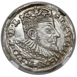 Sigismund III Vasa, Vilnius Troika 1593 - Platina - schön
