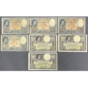 Set of 100 and 500 gold 1919 (7pcs)