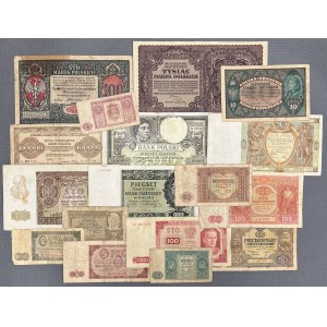 Zestaw banknotów polskich 1916-1948 (17szt)