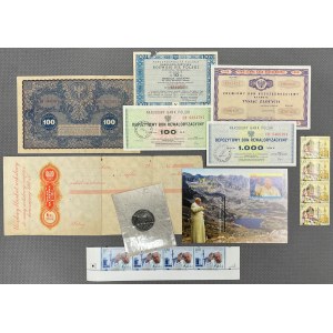 MIX Banknoten, Aufwertungsscheine, Briefmarken, etc. (10Stück)