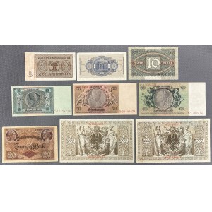 Německo, sada bankovek MIX (9 kusů)