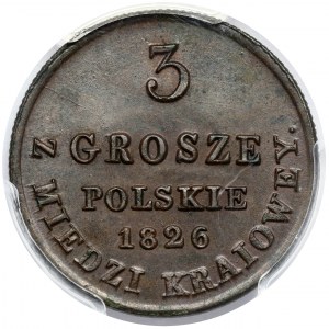 3 grosze 1826 IB z MIEDZI KRAIOWEY