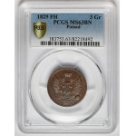 3 Polish pennies 1829 FH - new minting, Warsaw